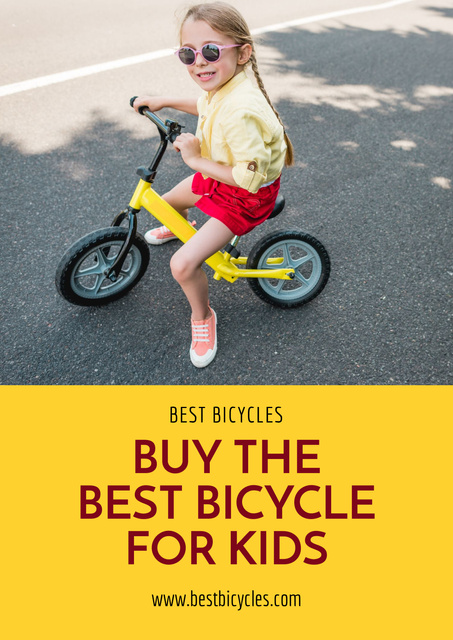 Designvorlage shop the best bicycle for kids für Poster