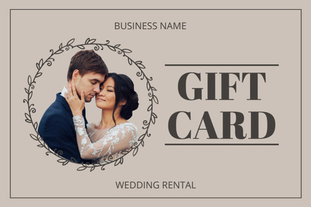 Wedding Rental Services Gift Certificate Design Template