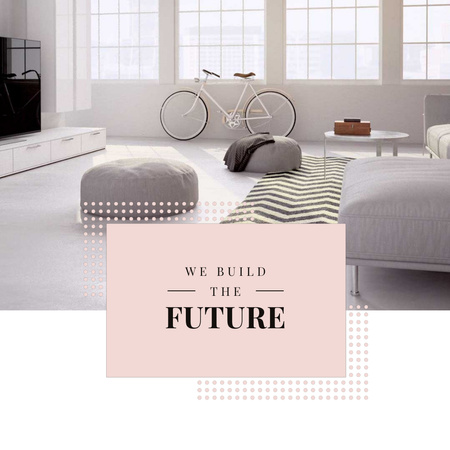Template di design Home Interior Design in tono pastello Animated Post