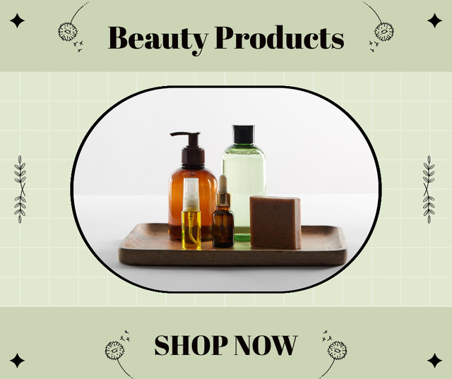 Platilla de diseño Skincare Beauty Products Sale Offer Facebook
