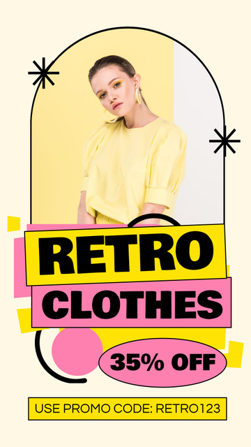 Modèle de visuel Discount Offer on Retro Outfits Collection - Instagram Story
