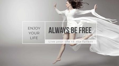 Inspiration Quote with Woman Dancing Youtube Design Template