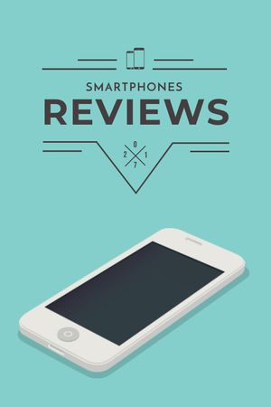 Smartphones reviews ad in blue Tumblrデザインテンプレート