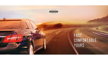 Advertisement for car store Presentation Wide Modelo de Design