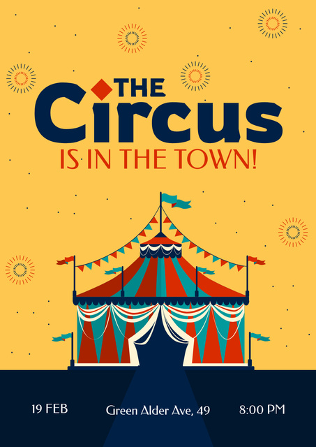 City Circus Show Announcement Poster Design Template