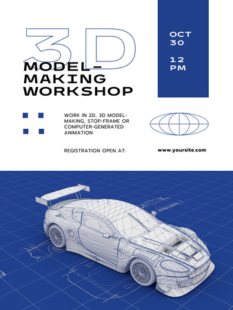 Model-making Workshop Announcement Poster US Design Template