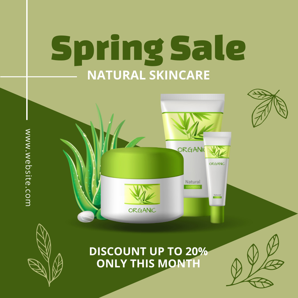 Plantilla de diseño de Spring Sale Natural Skin Care Instagram 