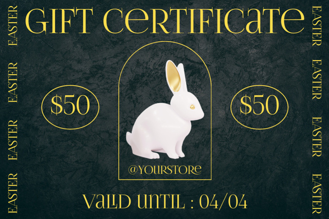Modèle de visuel Easter Offer with Decorative Rabbit - Gift Certificate