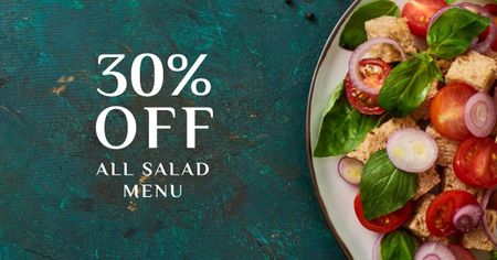 Salad with fresh vegetables Facebook AD Design Template