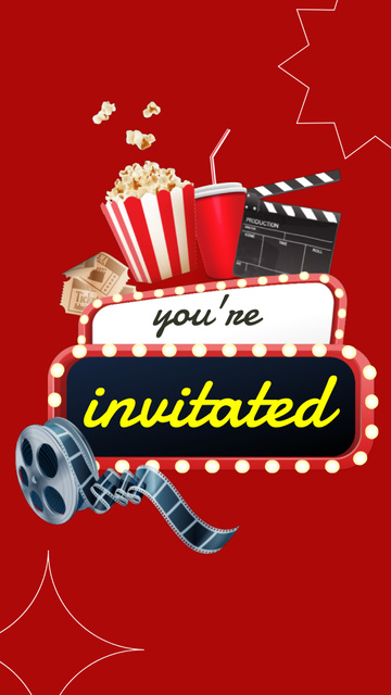 Movie Night Invitation Instagram Video Story – шаблон для дизайна