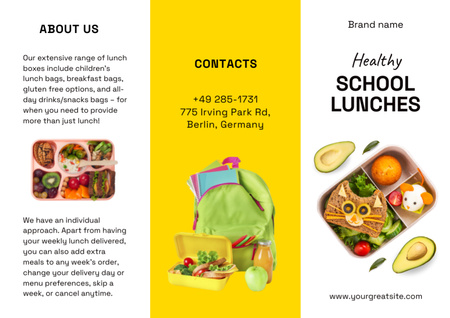School Food Ad Brochure Tasarım Şablonu