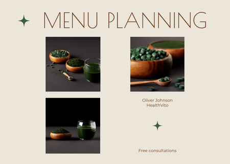 Healthy Nutritional Menu Planning Flyer 5x7in Horizontal Design Template