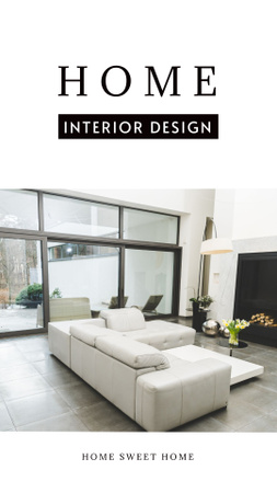 Conceito de design de interiores para casa branco e cinza Mobile Presentation Modelo de Design