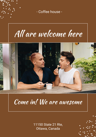 LGBT Friendly Cafe Ad Poster 28x40in Design Template