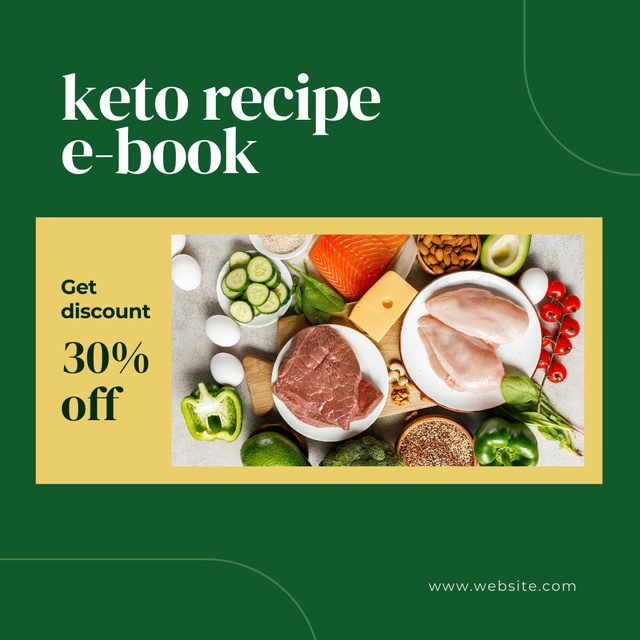 Ontwerpsjabloon van Instagram van Keto Recipe eBook Promotion