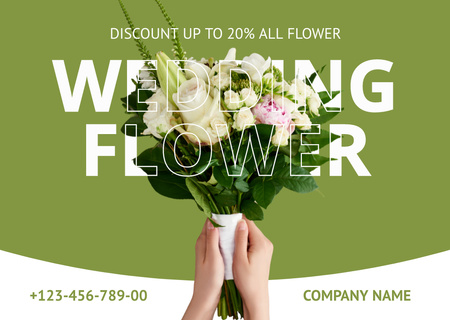 Discount on Wedding Bouquets for Brides Card Design Template