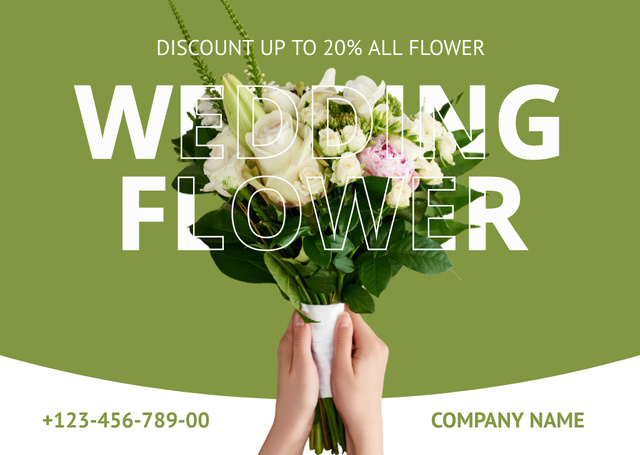 Ontwerpsjabloon van Card van Discount on Wedding Bouquets for Brides