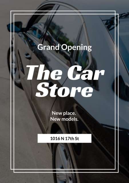 Car Store Opening Announcement Flyer A5 – шаблон для дизайна