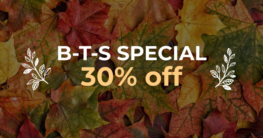 Back to School Offer with Autumn Leaves Facebook AD Modelo de Design