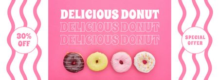Ontwerpsjabloon van Facebook cover van Speciale aanbieding van heerlijke geglazuurde donuts