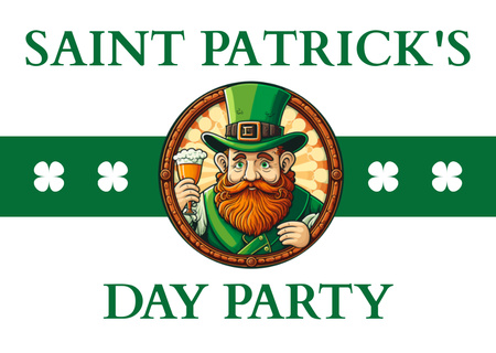 Platilla de diseño Happy St. Patrick's Day Greeting with Red Bearded Man Card