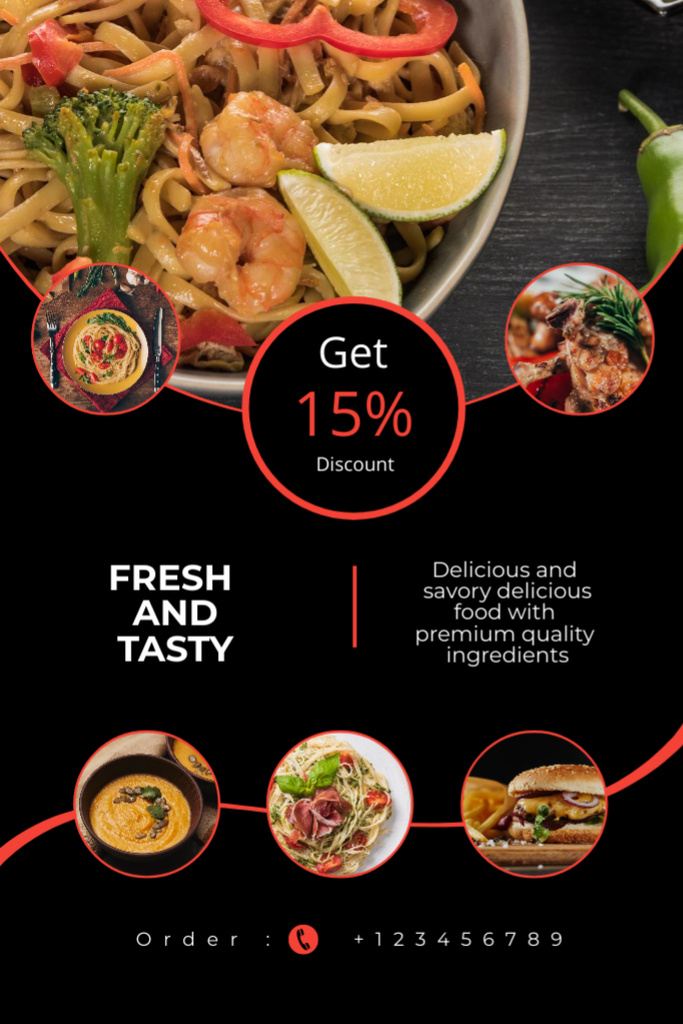 Food Offer with Delicious Ingredients Flyer 4x6in Design Template