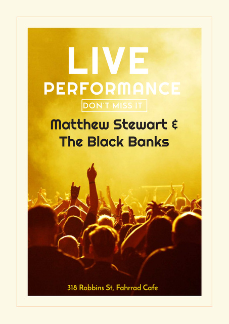 Plantilla de diseño de Live Performance Announcement Crowd at Concert Poster 