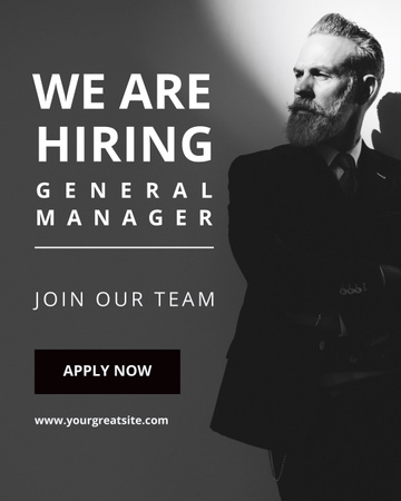 General Manager Vacancy Ad Instagram Post Vertical Design Template