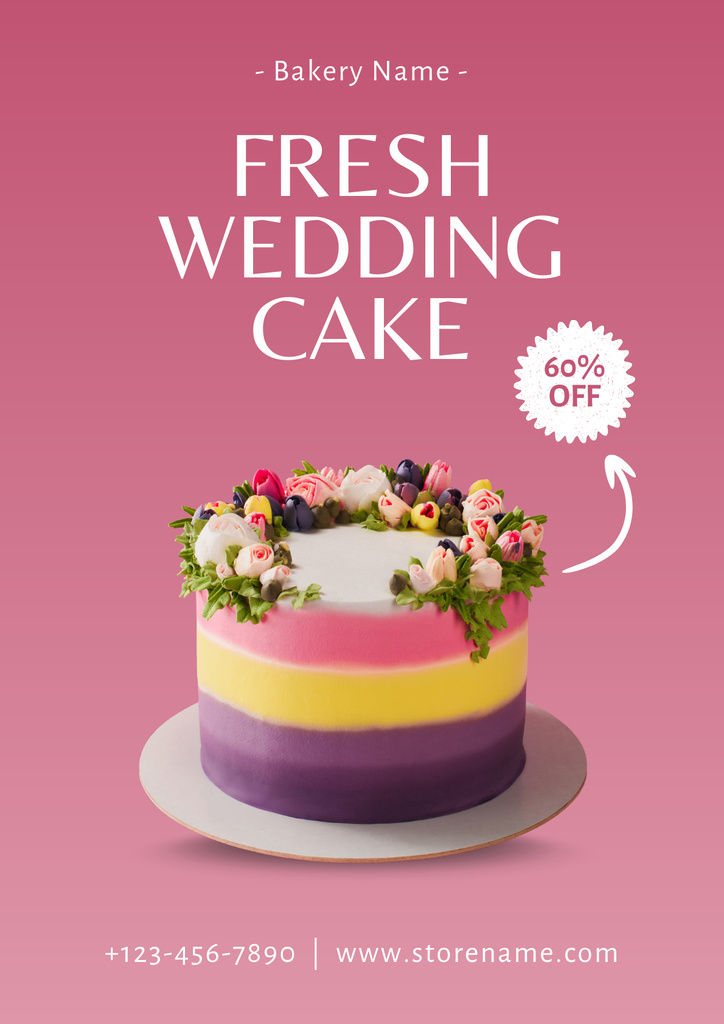 Wedding Cake Deals Poster Design Template
