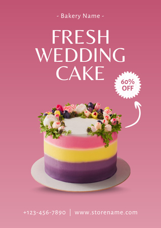 Ofertas de bolo de casamento Poster Modelo de Design