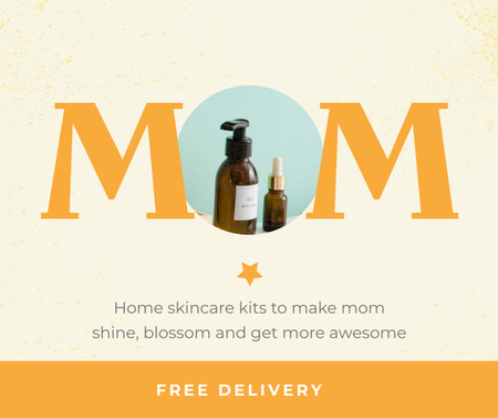 Platilla de diseño Skincare Products Offer on Mother's Day Facebook