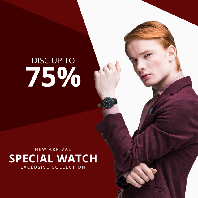 Promo New Arrival Men's Mechanical Watches Instagramデザインテンプレート