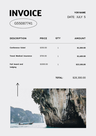 Seyahat ve Turist Hizmetleri Faturaları Invoice Tasarım Şablonu