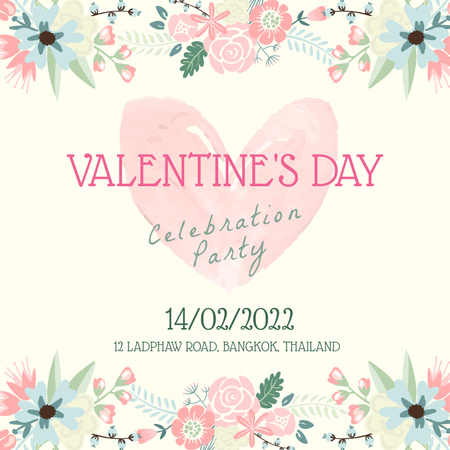 Valentine's Day Party Announcement Instagram Tasarım Şablonu