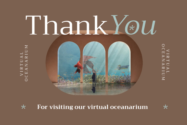 Offer Excursions to Virtual Oceanarium Postcard 4x6in – шаблон для дизайну