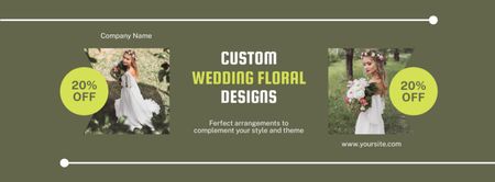 Скидка на индивидуальный дизайн свадебного букета для невесты Facebook cover – шаблон для дизайна