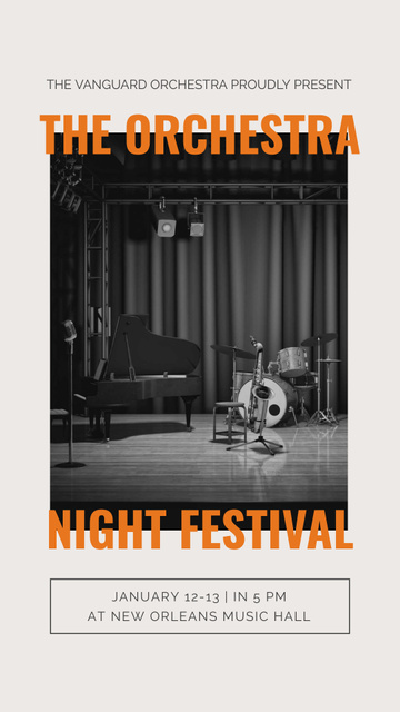 Outstanding Orchestra Night Festival In January Instagram Story Design Template