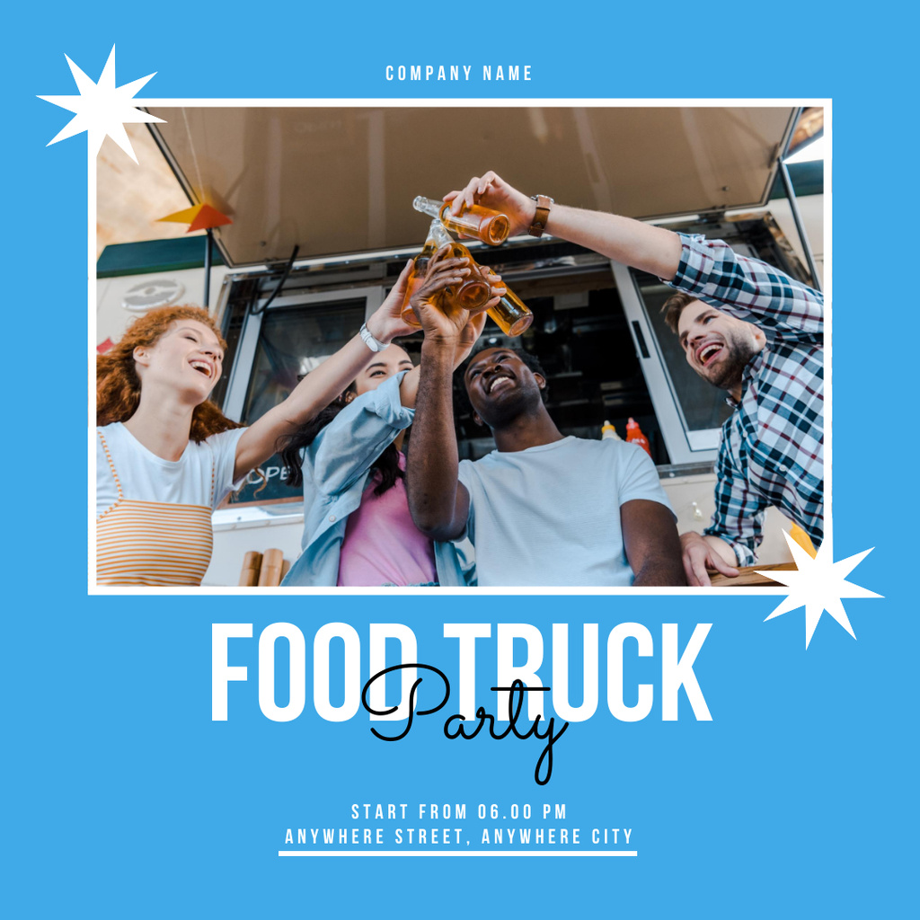 Ontwerpsjabloon van Instagram van People near Street Food Truck