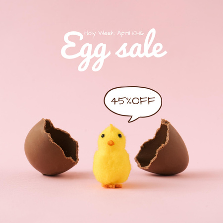 Szablon projektu Oferta sprzedaży słodkich czekoladowych jaj wielkanocnych Instagram