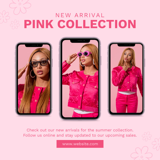 Trendy Pink Fashion Collection Instagram – шаблон для дизайна