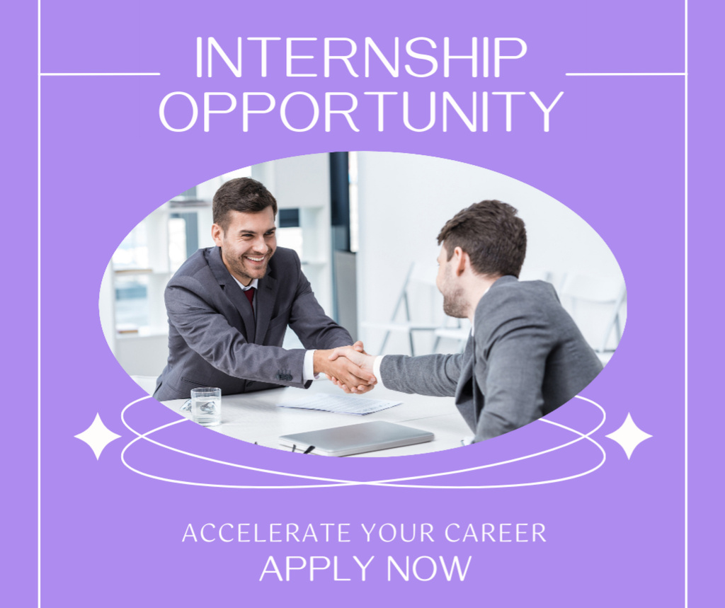 Internship Opportunity Ad for Career Acceleration Facebook Modelo de Design