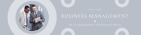 Platilla de diseño Exquisite Business Management Services Promotion LinkedIn Cover