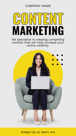 Designvorlage Content Creating And Marketing Agency Services Offer für Instagram Story