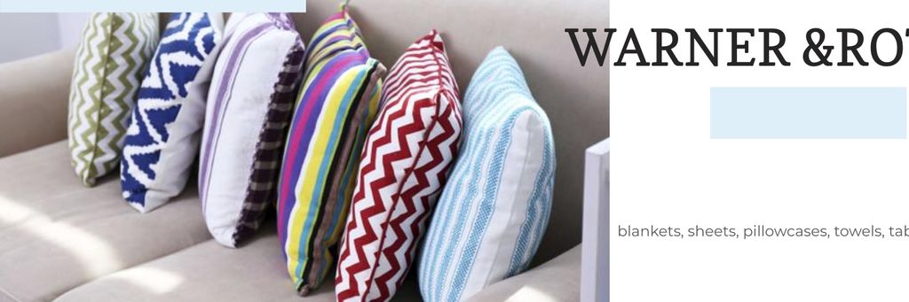Home Textiles Ad Pillows on Sofa Twitter Šablona návrhu