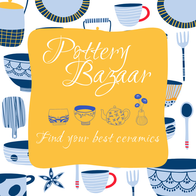 Announcement of Pottery Bazaar Instagram – шаблон для дизайну