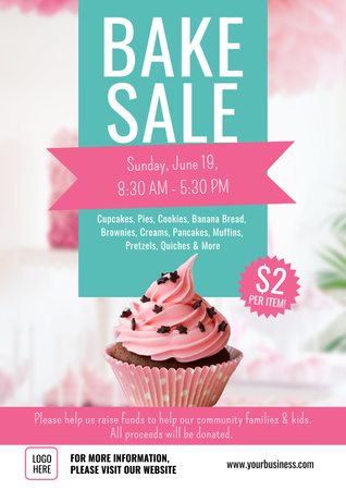 Delicious Cupcakes for Bakery Promotion Poster Design Template