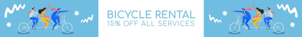 Plantilla de diseño de Bicycle Lease Deal Ad on Blue Leaderboard 