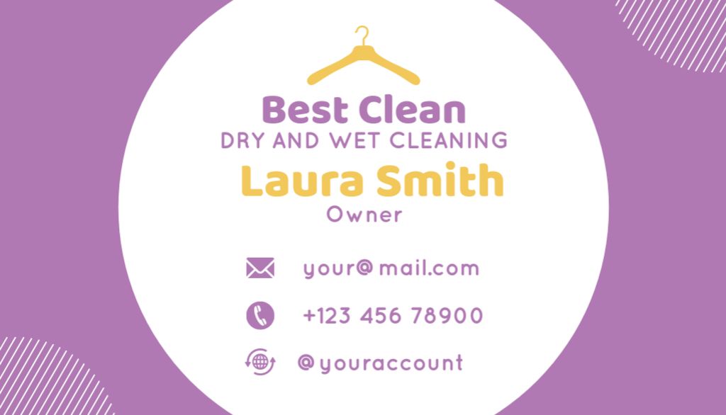 Best Laundry and Dry Cleaning Services Business Card US Design Template