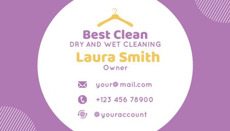 Platilla de diseño Best Laundry and Dry Cleaning Service Offer Business Card US