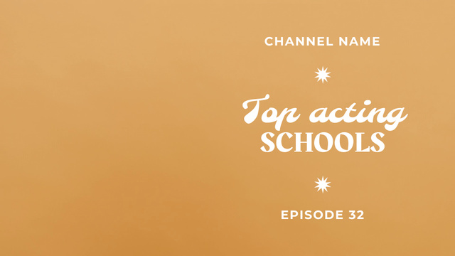 Szablon projektu Top Acting School Promotion In Vlog Episode YouTube intro